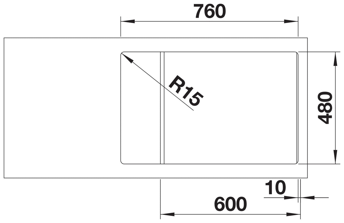 Blanco Zia XL 6S Compact Silgranit – découpe