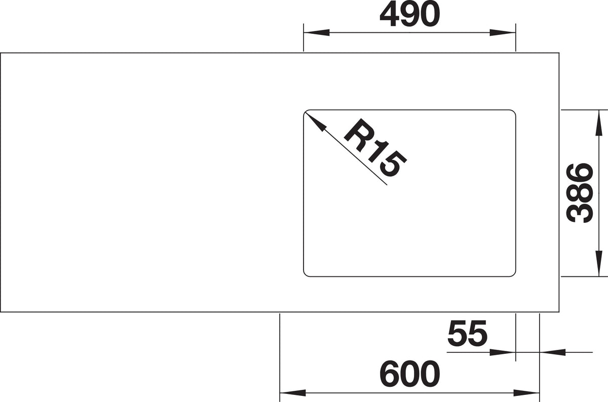 Blanco Etagon 500-U Céramique PuraPlus – découpe