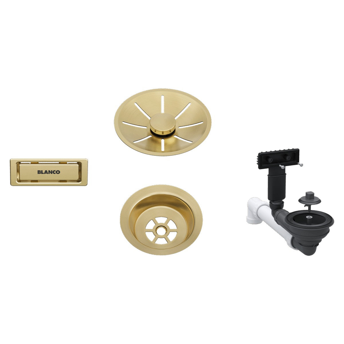 Set de bonde Blanco InFino satin Gold à vidage manuel (réf. 207423)