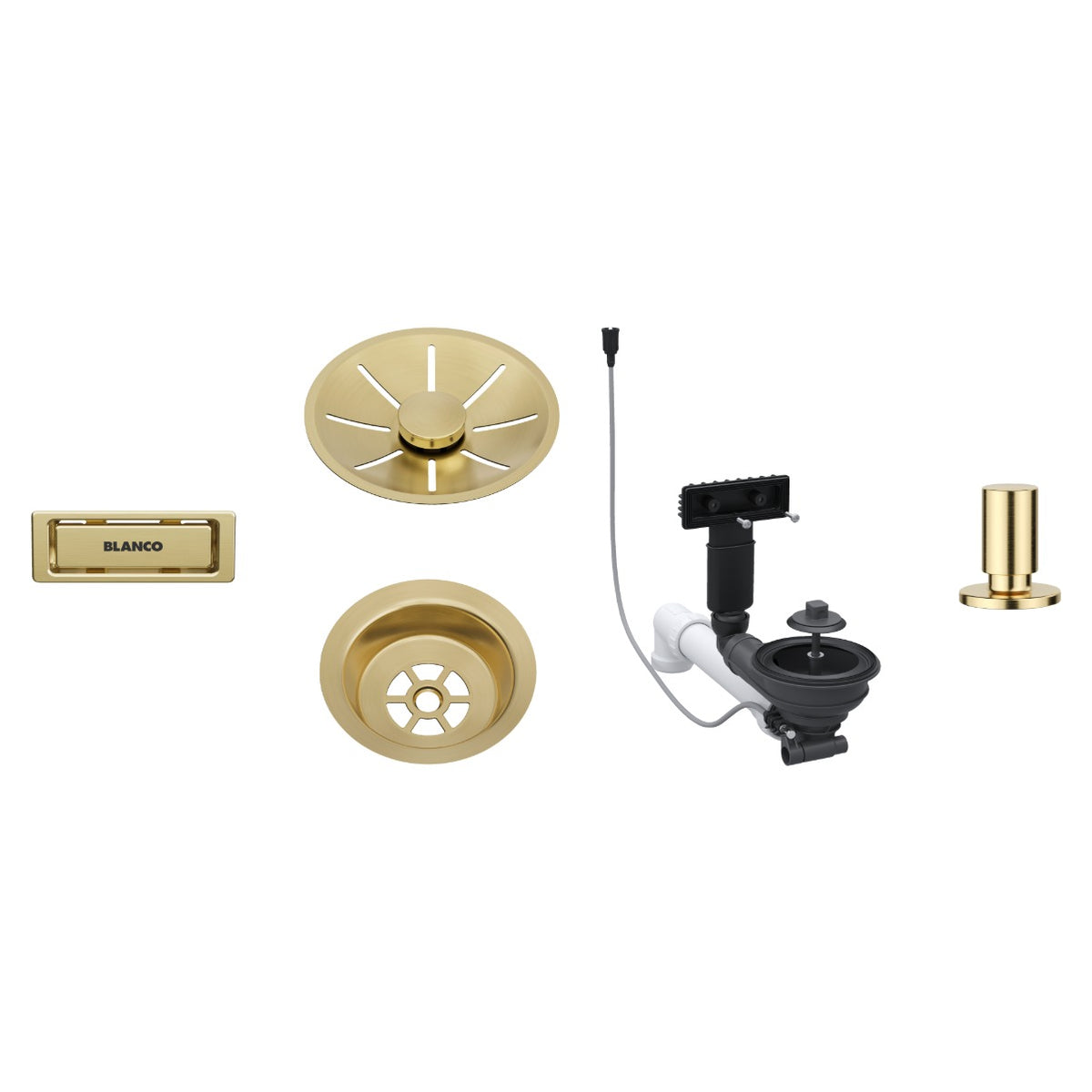 Set de bonde Blanco InFino satin Gold avec commande de vidage automatique (réf. 207427)