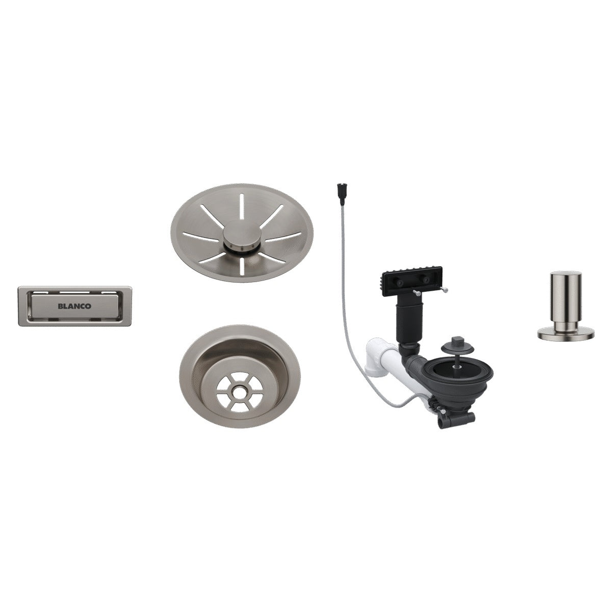 Set de bonde Blanco InFino satin Platinum avec commande de vidage automatique (réf. 207435)