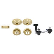 Set de bondes Blanco InFino satin Gold pour cuve double, vidage manuel (réf. 207439)