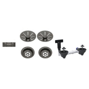 Set de bondes Blanco InFino satin Dark Steel pour cuve double, vidage manuel (réf. 207440)