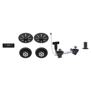 Set de bondes Blanco InFino noir mat pour cuve double, vidage automatique (réf. 207442)