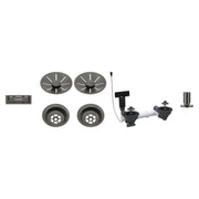 Set de bondes Blanco InFino satin Dark Steel pour cuve double, vidage automatique (réf. 207444)