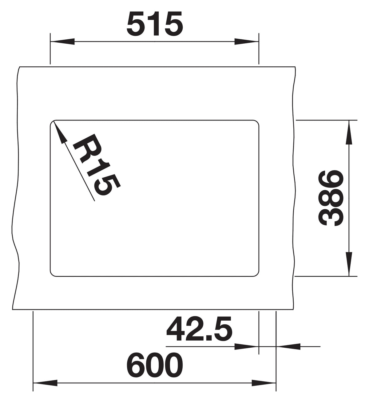 Blanco Subline 350/150-U Céramique – découpe